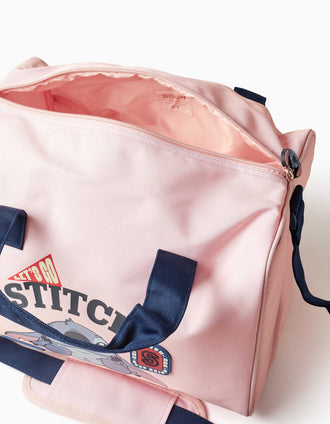 Sports bag with Stitch prints for girls, light pink