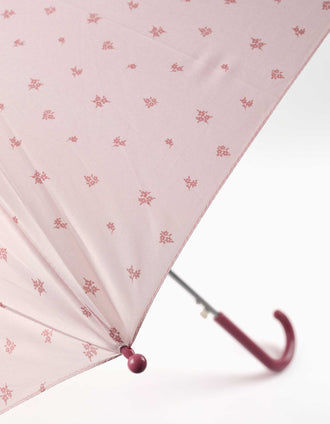 Guarda-chuva automático com padrão floral para menina, rosa-claro