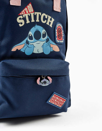 Backpack with Stitch prints for babies and girls, dark blue