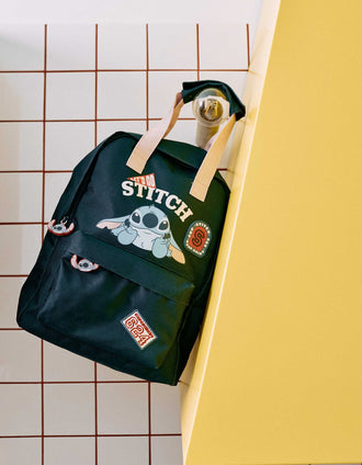 Backpack with Stitch prints for babies and girls, dark blue