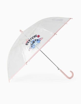 Guarda-chuva automático com estampado Stitch para menina, transparente