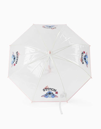 Guarda-chuva automático com estampado Stitch para menina, transparente