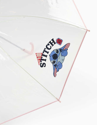Guarda-chuva automático com estampado Stitch para menina, transparente