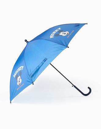 Parapluie automatique à imprimé Mickey pour bébé et garçon, bleu