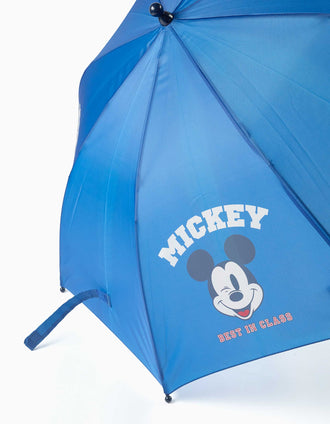 Parapluie automatique à imprimé Mickey pour bébé et garçon, bleu