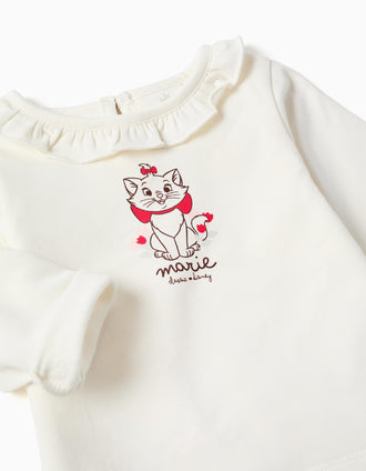 Conjunto perchado con estampado Marie para recién nacida, blanco/verde