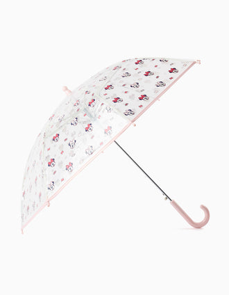 Guarda-chuva automático Minnie para bebé e menina, transparente