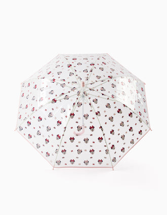 Guarda-chuva automático Minnie para bebé e menina, transparente