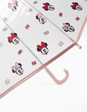 Guarda-chuva automático Minnie para bebé e menina, transparente