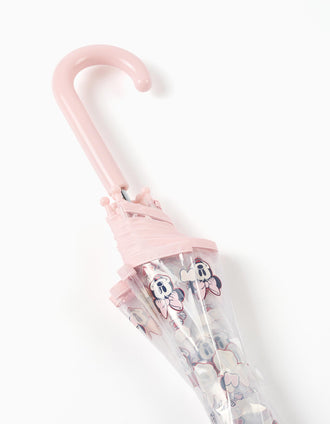Guarda-chuva automático Minnie para bebé e menina, transparente