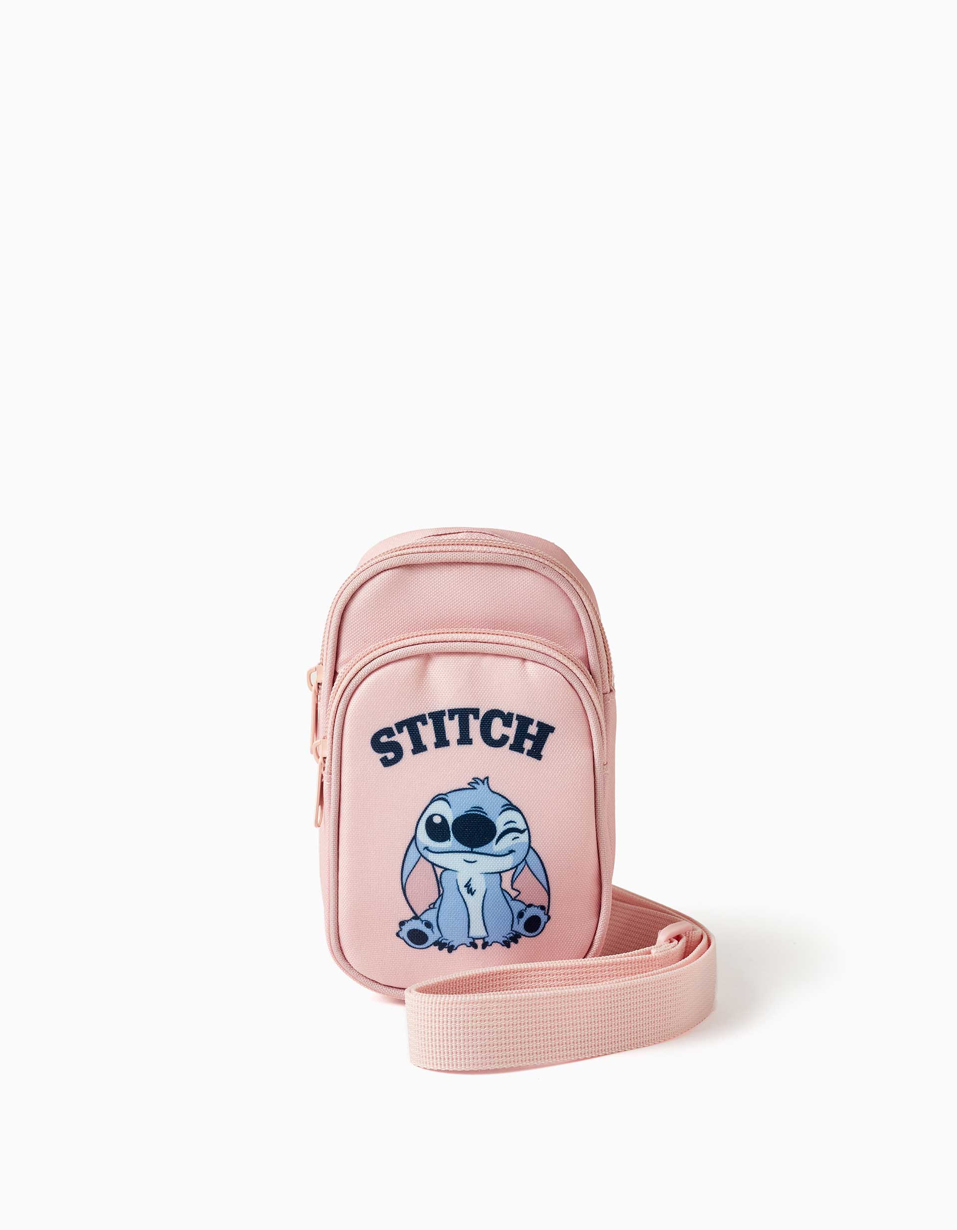 Bolsa para telemóvel com estampado Stitch para menina, rosa-claro