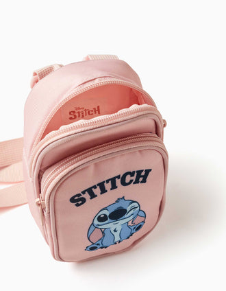 Bolsa para telemóvel com estampado Stitch para menina, rosa-claro