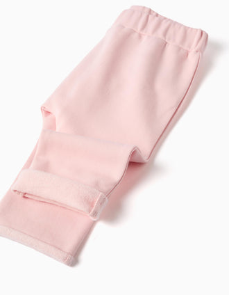 Ensemble de jogging en coton peigné Minnie pour nouveau-née, rose/blanc