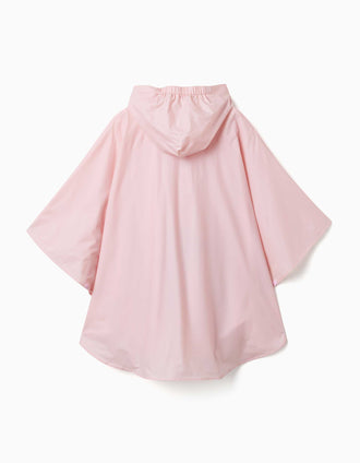 Poncho de chuva com capuz e estampado Stitch para bebé e menina, rosa