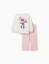 Fato de treino com estampado Minnie para bebé e menina, branco/rosa