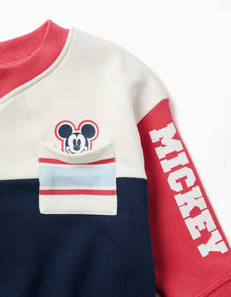 Sweat cardada com estampados do Mickey para bebé e menino, multicolor