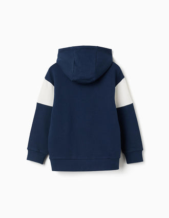 Sweat de algodão com capuz Spider-Man para menino, azul-marinho