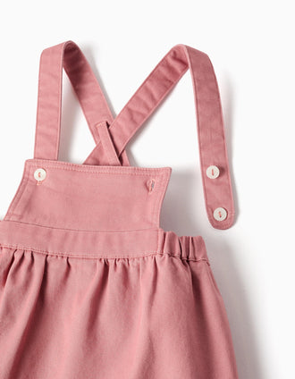 Body com motivo floral + saia de peito para recém-nascida, branco/rosa