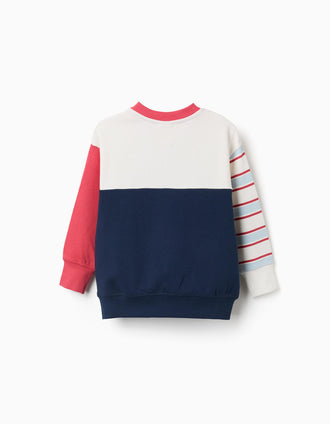 Sweat cardada com estampados Spider-Man para menino, branco/vermelho/azul