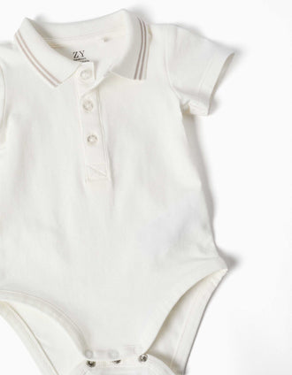 Body e jardineiras de algodão para recém-nascido, branco/verde-claro