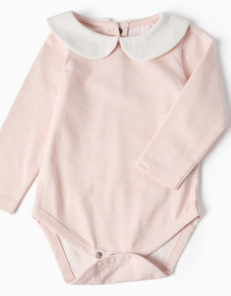 3-piece cotton set for newborn girls, light pink
