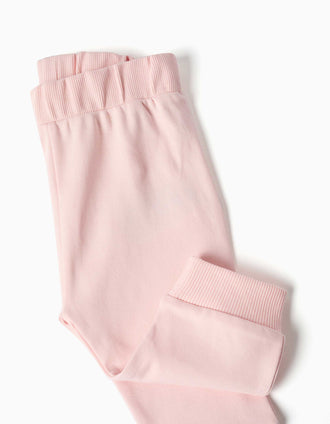 3-piece cotton set for newborn girls, light pink
