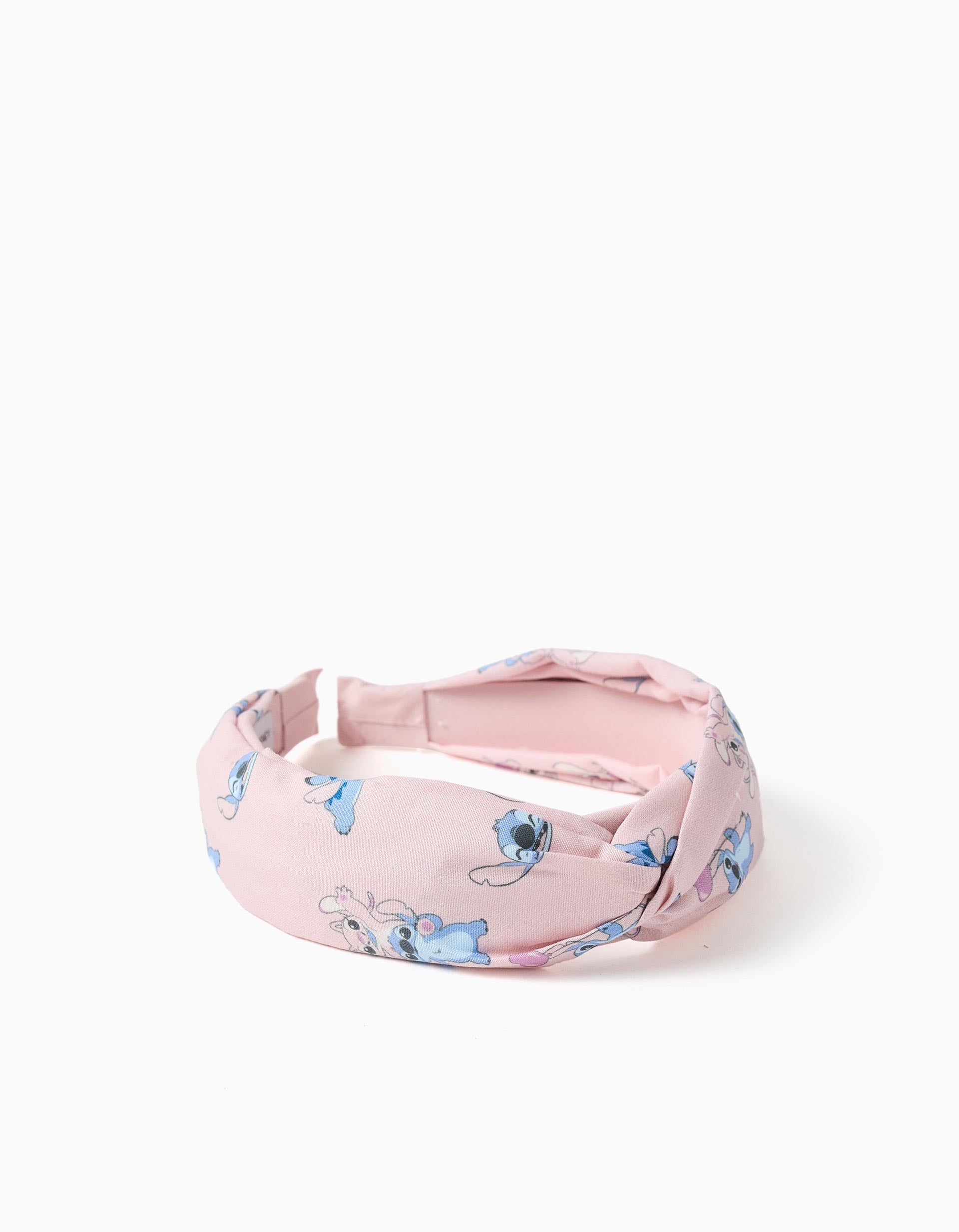 Serre-tête avec imprimé Stitch et Angel pour fille, rose clair