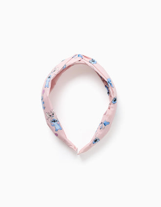 Serre-tête avec imprimé Stitch et Angel pour fille, rose clair