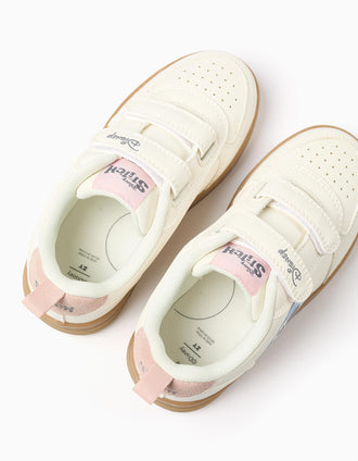 Zapatillas deportivas con estampado de Stitch para niña, beige claro
