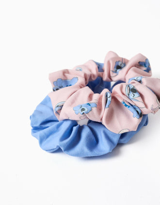 Lot de 2 chouchous avec imprimé Stitch pour bébé et fille, bleu/rose