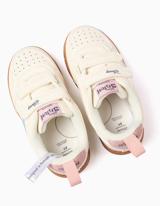 Baskets à imprimé Stitch et brides à scratch pour bébé fille, beige clair
