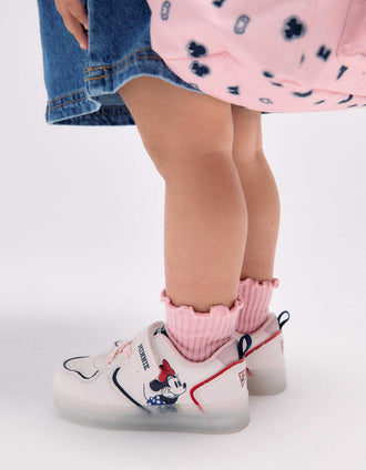 Zapatillas deportivas con luces Minnie para bebé niña, beige claro