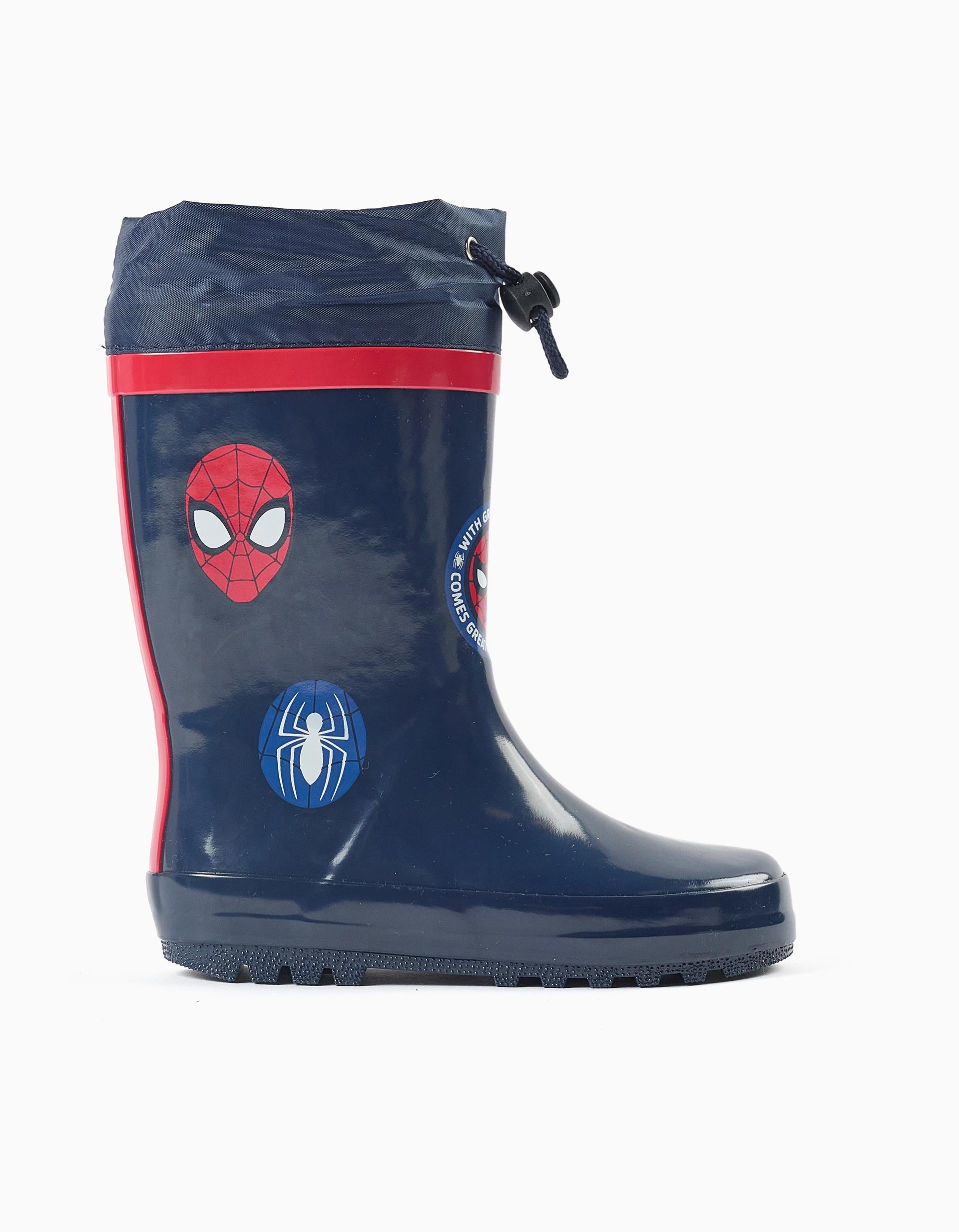 Galochas de borracha com estampado Spider-Man para menino, azul-marinho