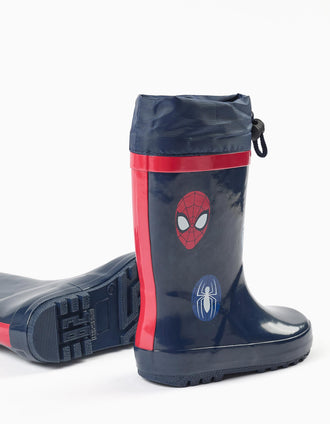 Galochas de borracha com estampado Spider-Man para menino, azul-marinho