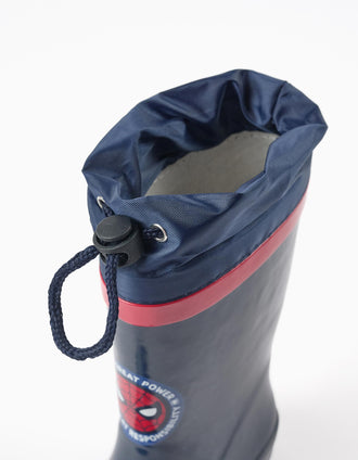 Galochas de borracha com estampado Spider-Man para menino, azul-marinho