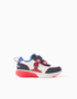 Light-up trainers with Spider-Man print for boys, white/blue/red