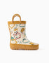 Rubber handle wellies with print for baby boys, light beige/yellow