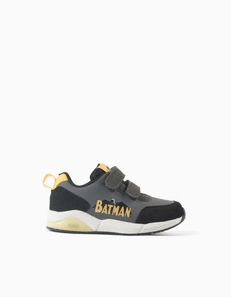 Zapatillas bajas con luces Batman para niño, gris/negro/amarillo