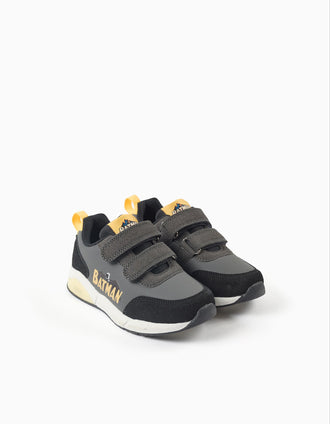 Zapatillas bajas con luces Batman para niño, gris/negro/amarillo