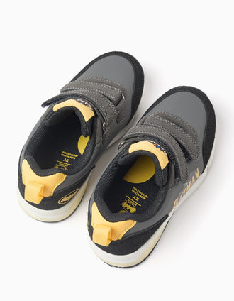 Zapatillas bajas con luces Batman para niño, gris/negro/amarillo