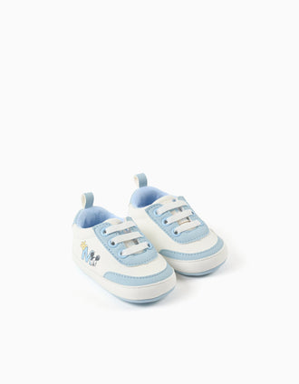 Baskets pré-marche avec imprimé Mickey pour nouveau-né, bleu/blanc