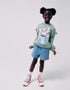 Sweat cardada com capuz Stitch & Angel para menina, verde-escuro