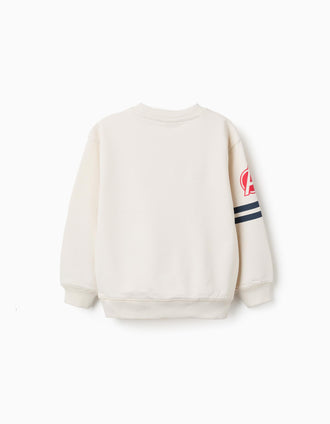Sudadera perchada con estampados de Los Vengadores para niño, blanco
