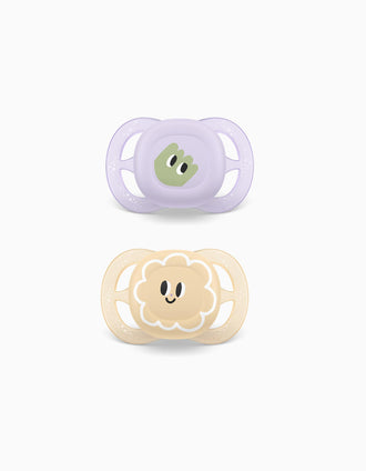 Pack 2 Sucettes Ultra Start Deco Philips Avent pour Fille, 0-2 M