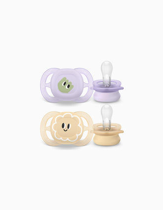 Pack 2 Sucettes Ultra Start Deco Philips Avent pour Fille, 0-2 M
