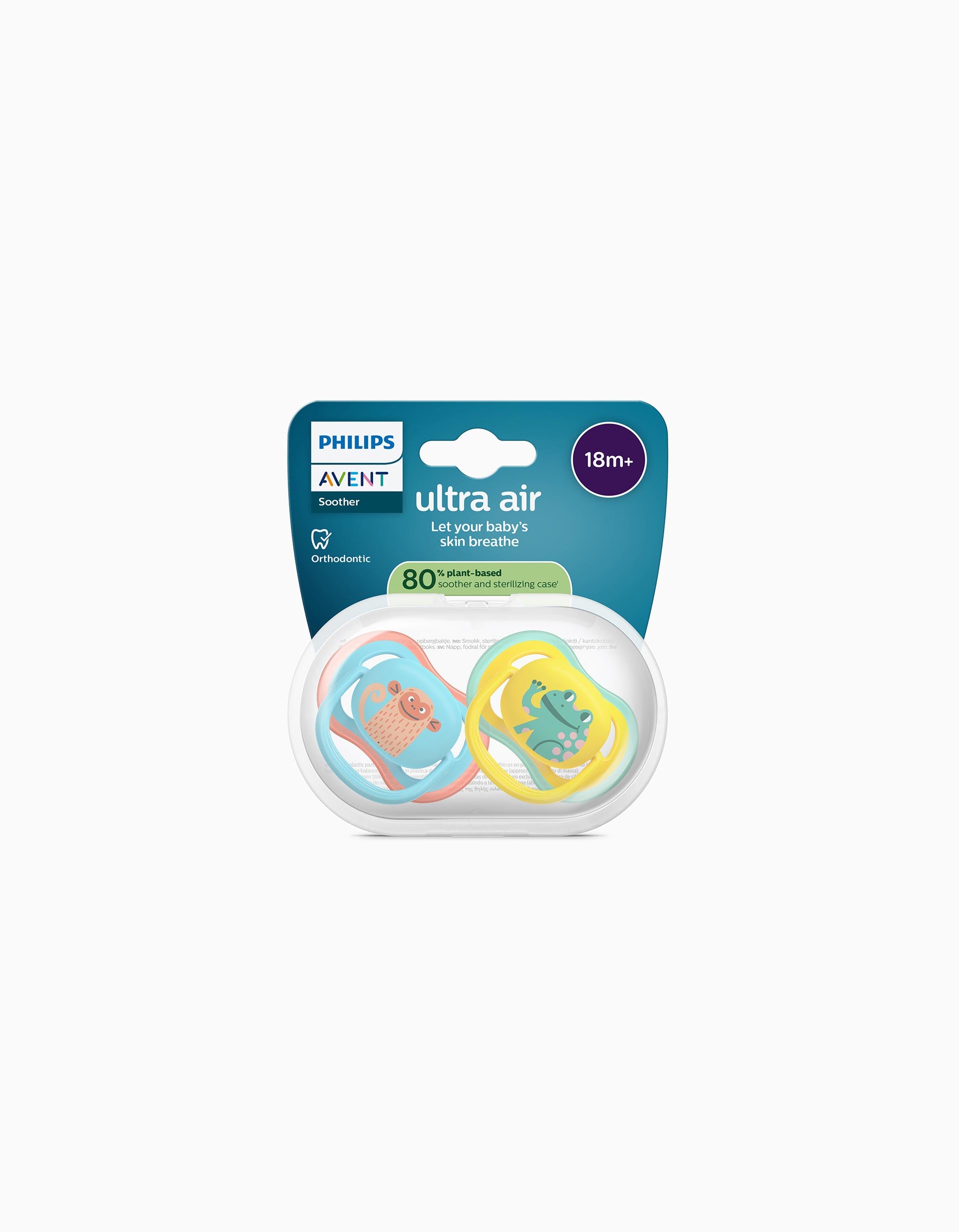 Pack of 2 Philips Avent Ultra Air Deco Soothers for Boys, 18M+