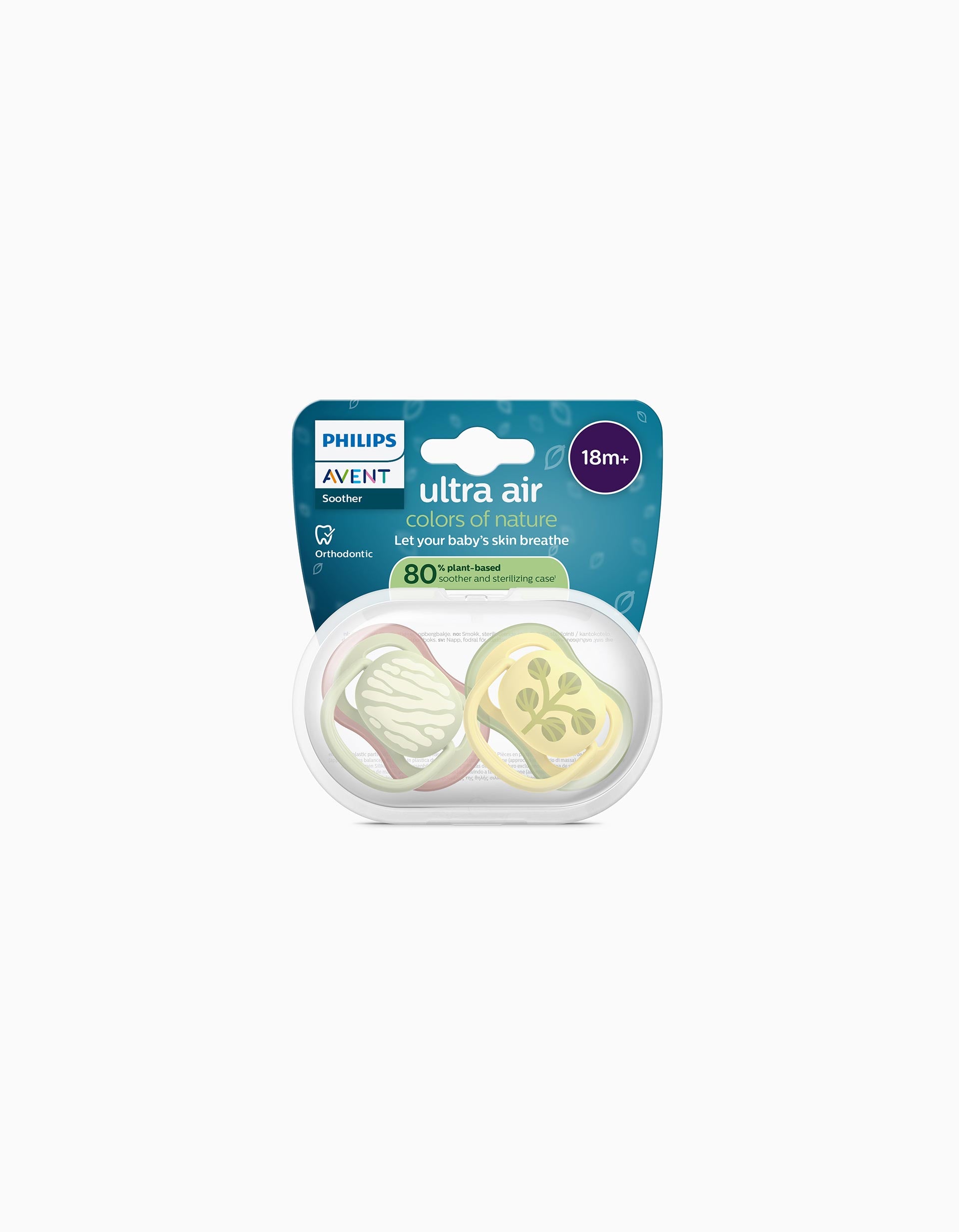 Pack of 2 Philips Avent Ultra Air Soothers, 18M+