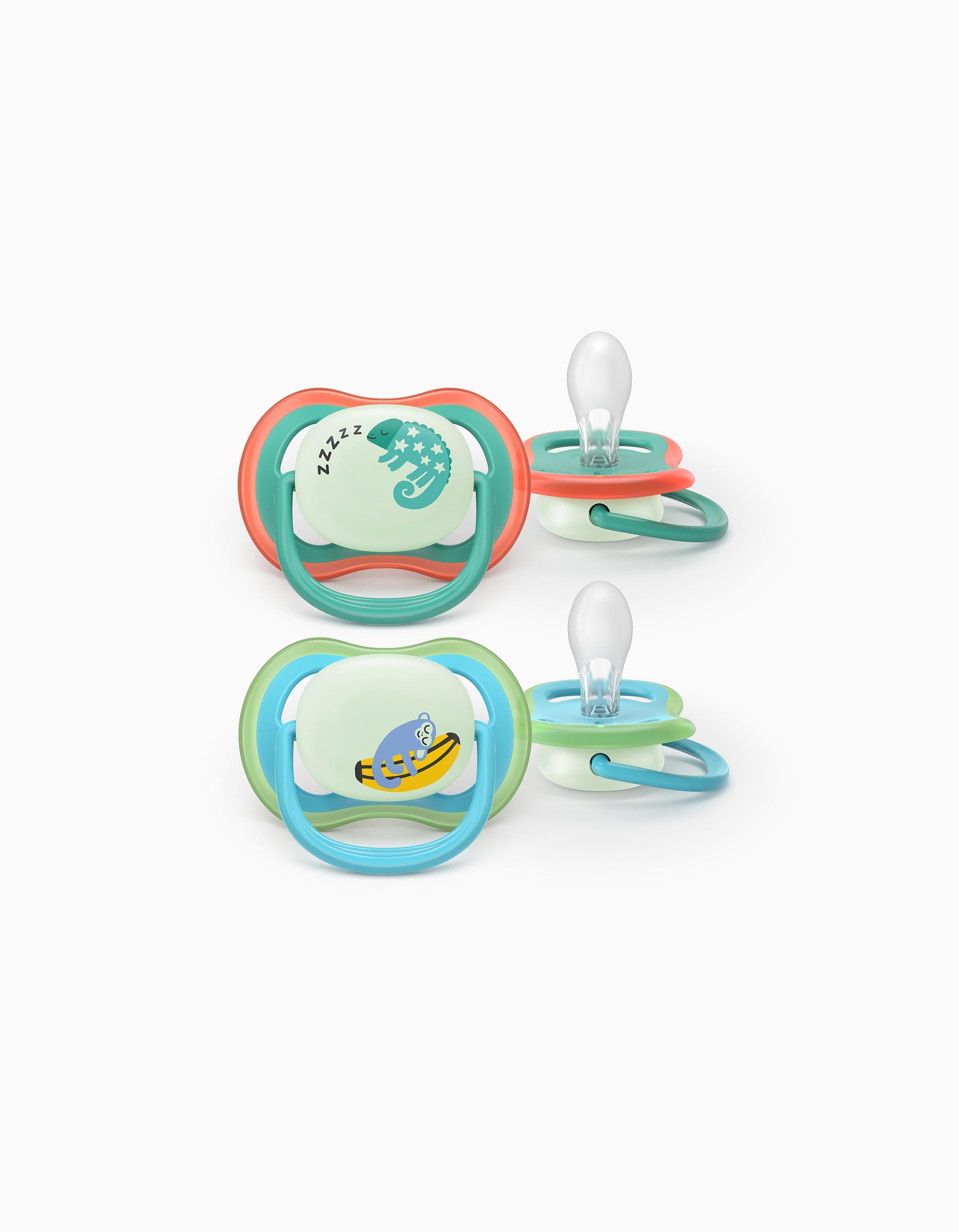 Pack of 2 Philips Avent Ultra Air Night Soothers for Boys, 6-18M