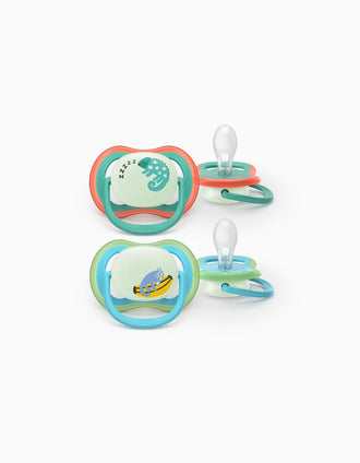 Pack 2 Sucettes Ultra Air Night Philips Avent pour Garçon, 6-18 M