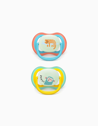 Pack 2 Sucettes Ultra Air Night Philips Avent pour Garçon, 18M+